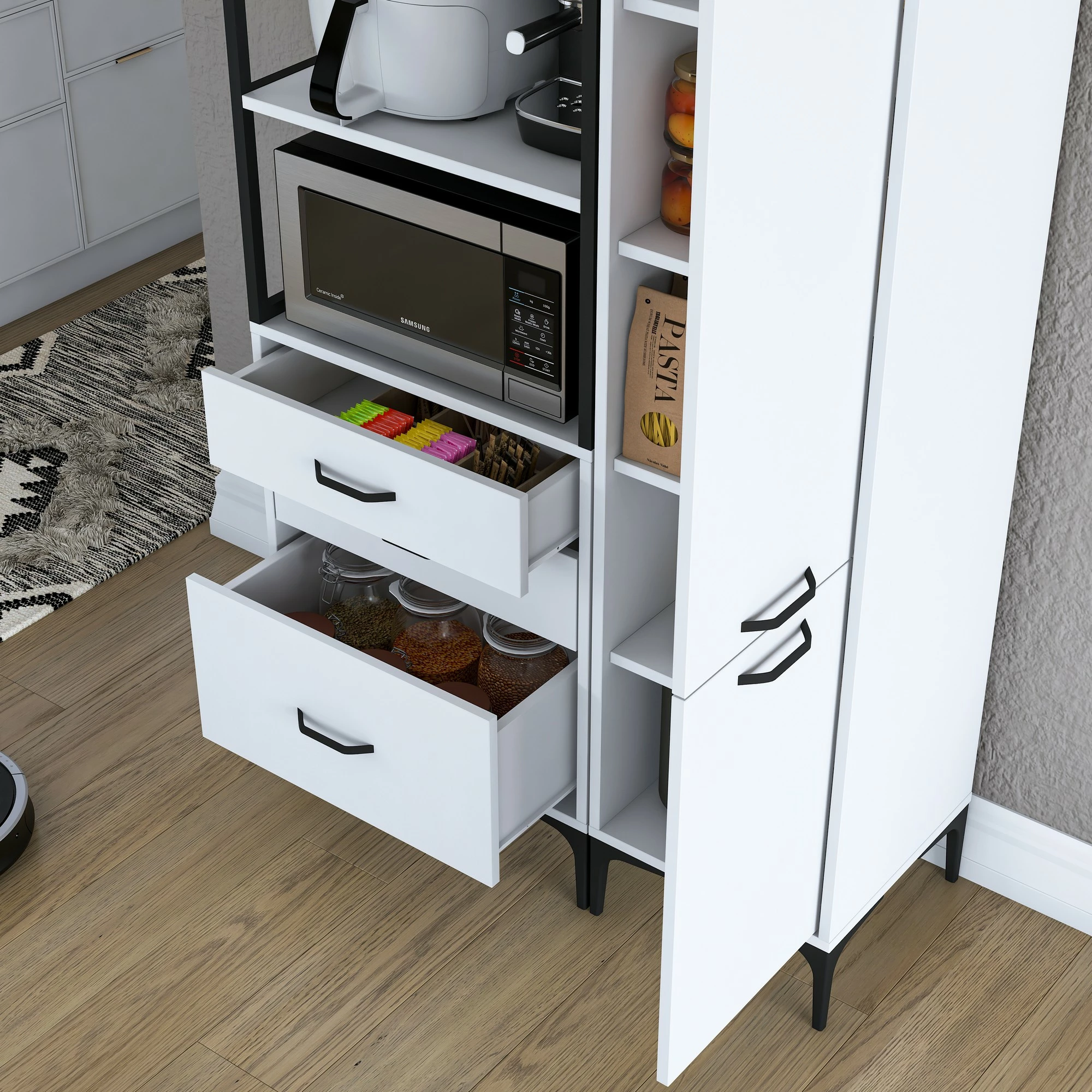 Dollap multifunksional, i bardhë, Hanah Home JE143 - 3113