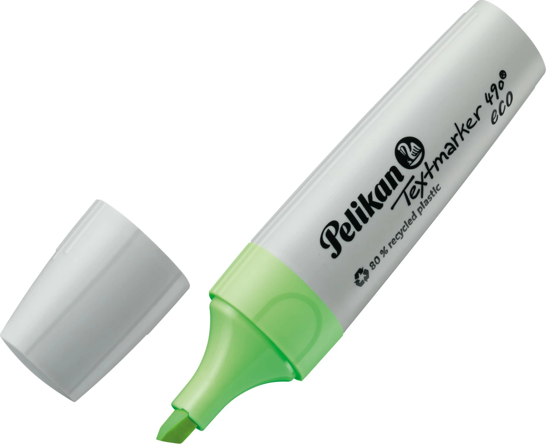 Marker tekstesh Pelikan Textmarker 490 eco, 1 copë, majë shpatule, plastikë e ricikluar, jeshil