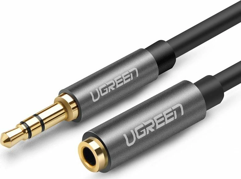 Kabllo zgjatëse AUX Ugreen UGR220GRY 3.5mm mashkull-në-femër 1m, argjend