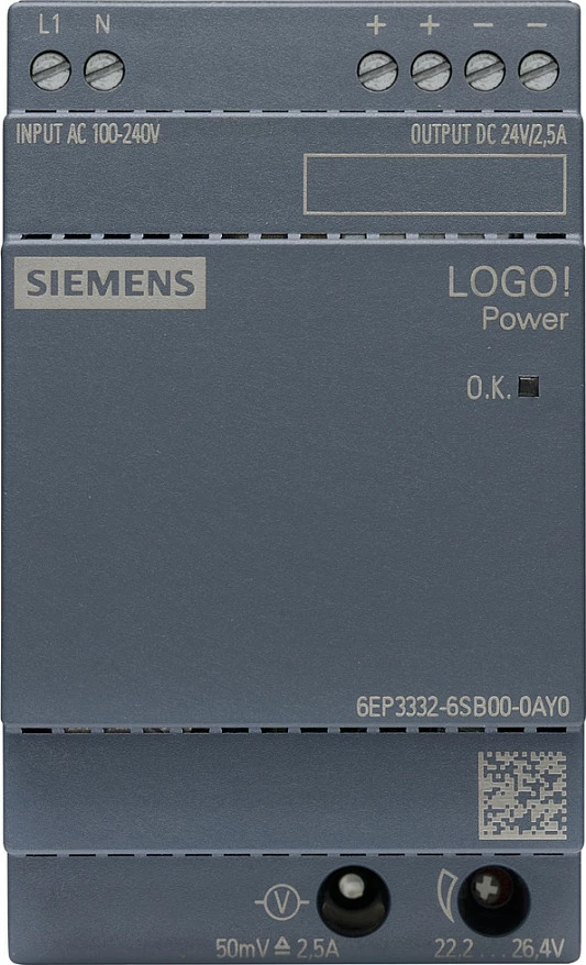Furnizues rryme Siemens LOGO!POWER 6EP3332-6SB00-0AY0, 24V 2.5A 60W