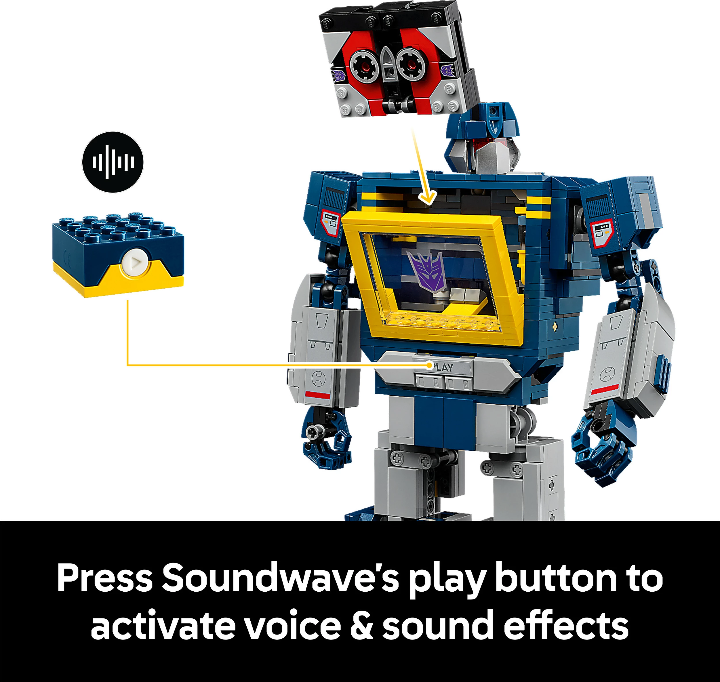 Set ndërtimi LEGO Icons Transformers Soundwave 10358, 1505 pjesë, 18+, multikolor