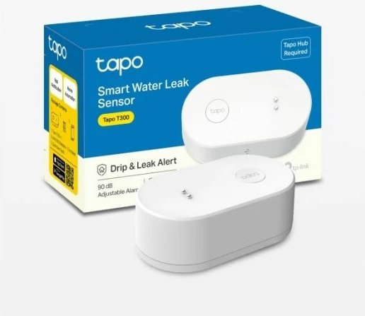 sensor rrjedhje uji smart TP-LINK Tapo T300, alarm 90 dB, IP67, me 2x AAA, kërkon HUB, i bardhë, set 1 copë