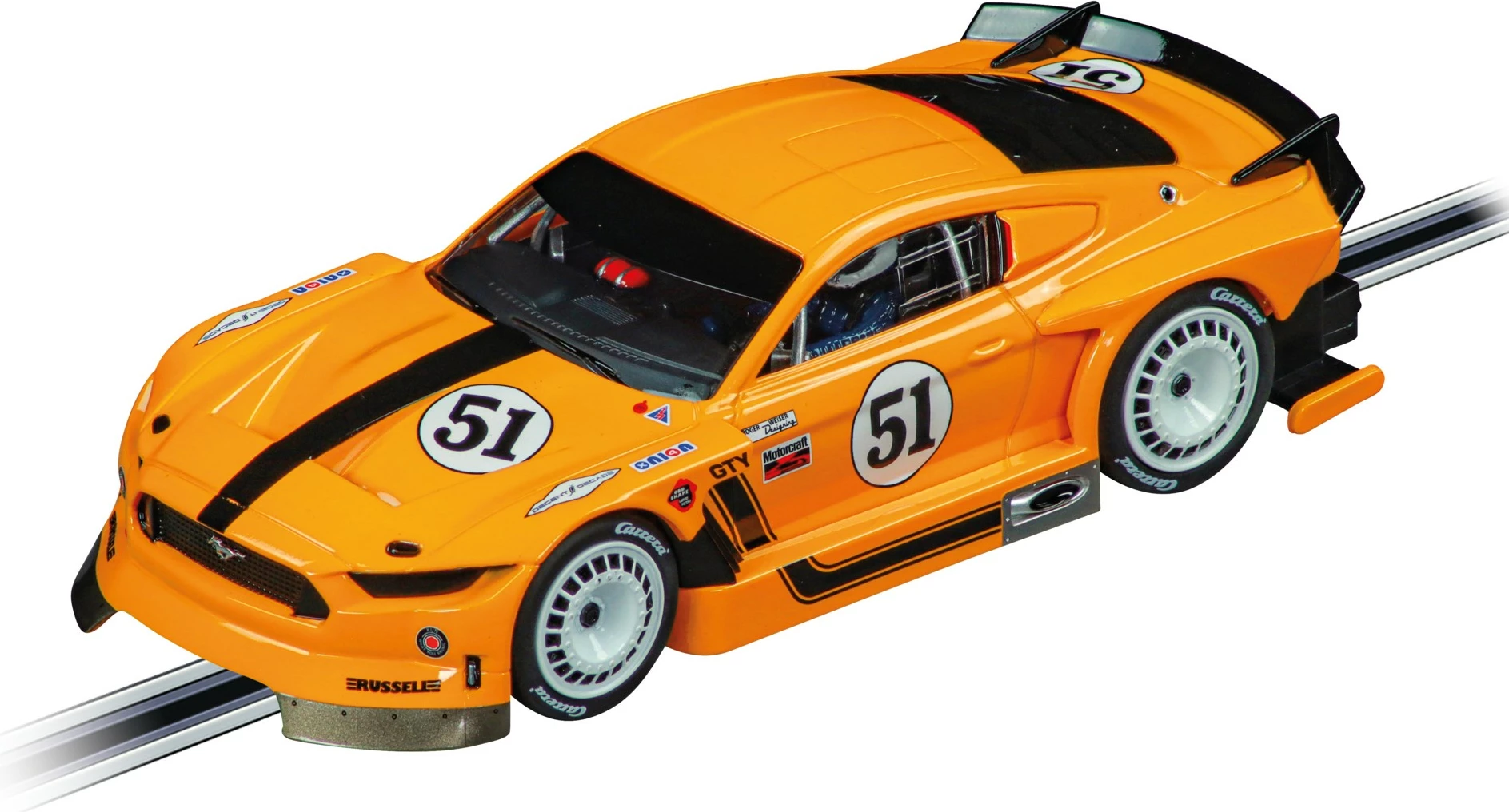 Makina lodër Carrera Ford Mustang GTY No.51, 1:32, drita të integruara, multingjyrëshe