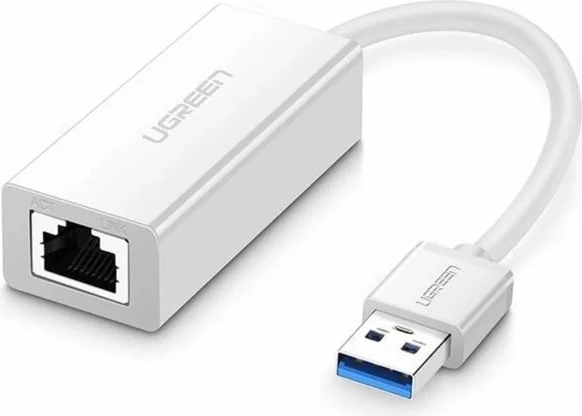 Adapter rrjeti USB 3.0 në RJ45 UGREEN 20255 Gigabit 10/100/1000Mbps, kabllo 10cm, e bardhë