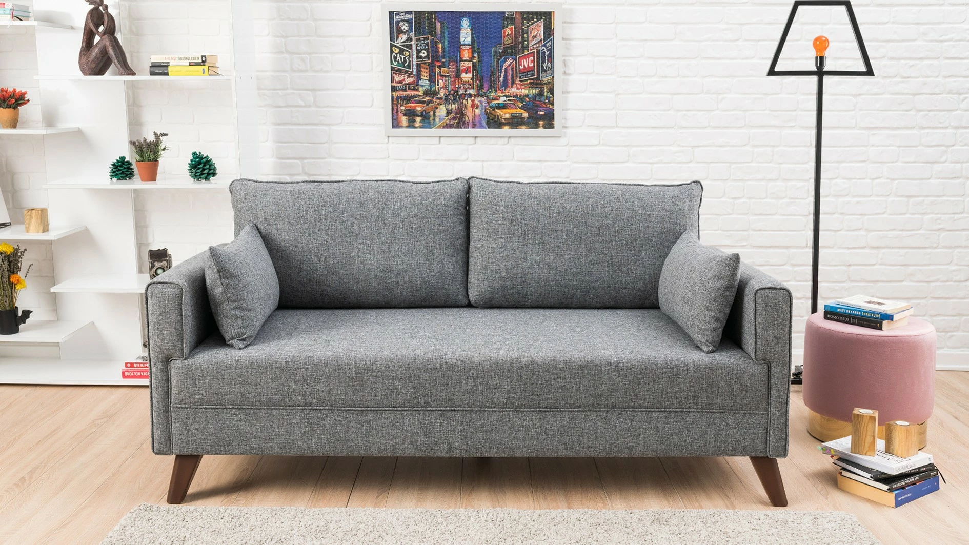 Divan dy ulëse, Atelier del Sofa, Bella, ngjyrë gri