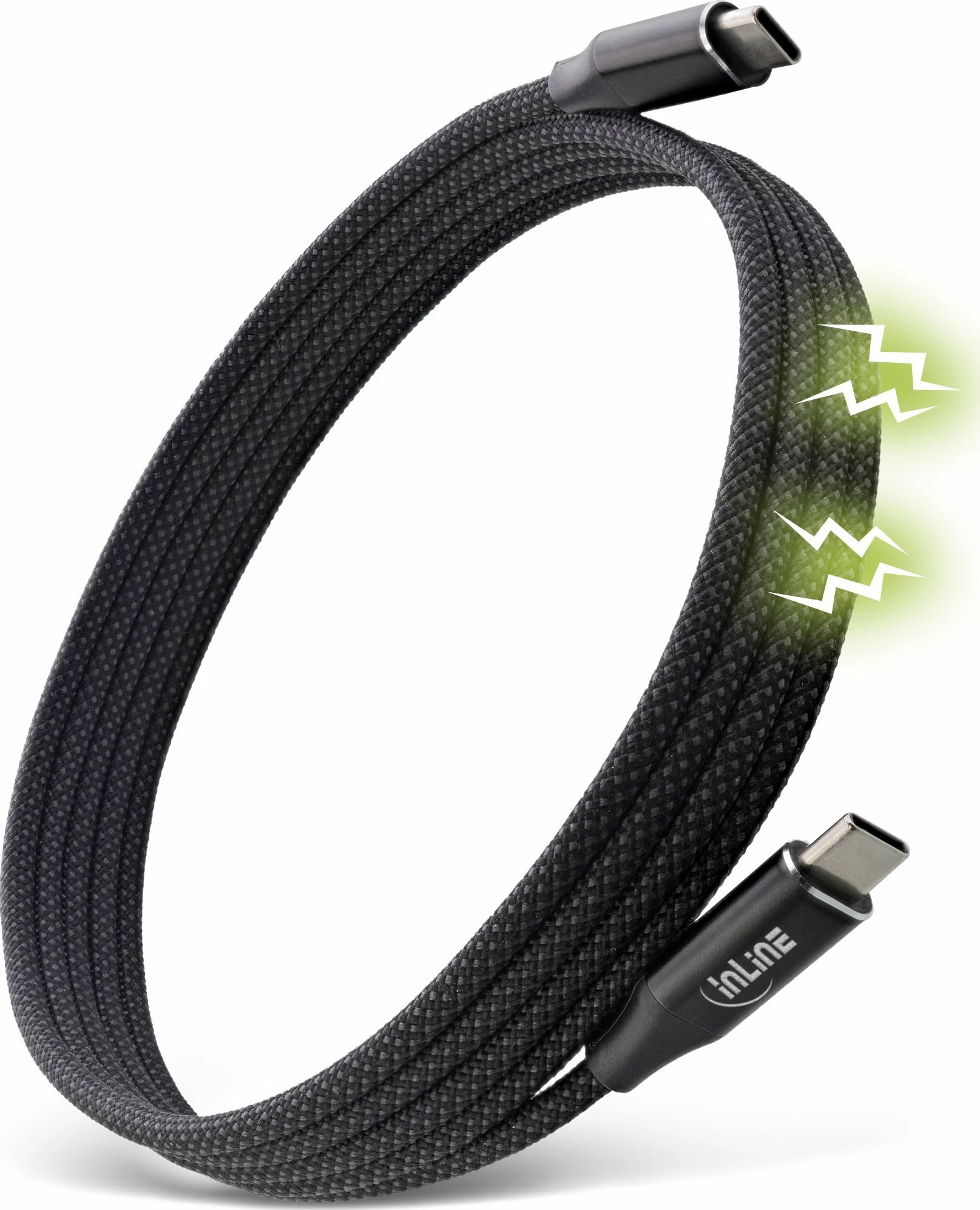 Kabllo USB-C InLine 35881, 1 m, 100 W, USB 2.0, magnetike, e zezë