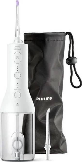 Irrigator oral Philips Sonicare HX3826/31 me bateri, me qese udhëtimi, i bardhë