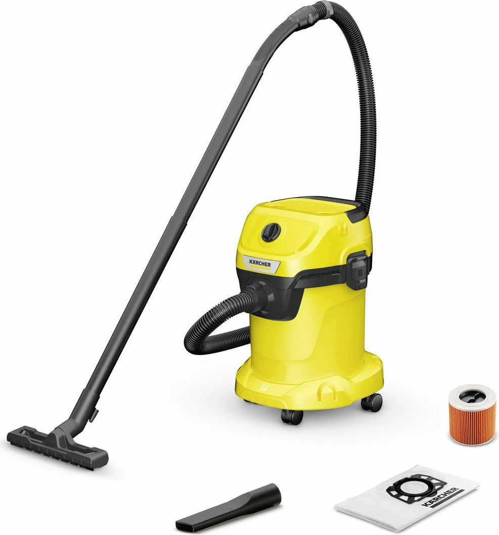 Fshesë me korrent industriale Kärcher WD 3 V-17/4/20 1000W 17L wet/dry me blower, e verdhë, me aksesorë
