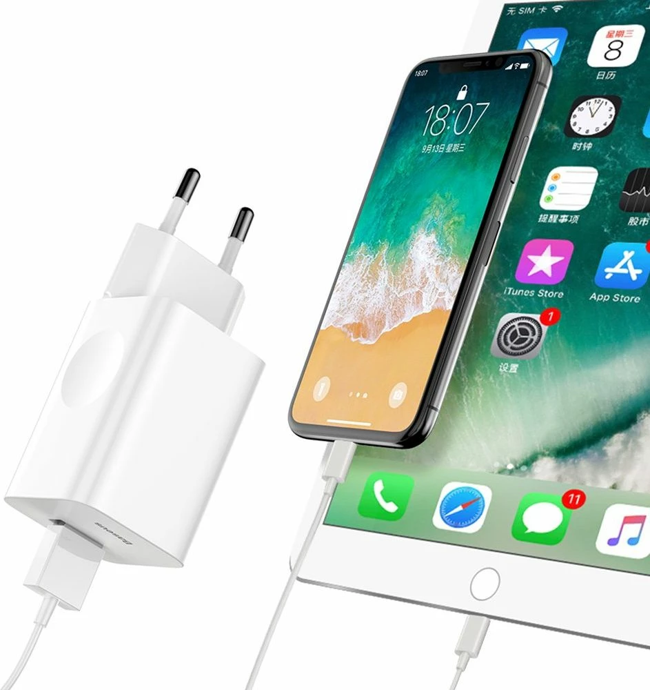 Karikues i shpejtë Baseus CCALL-BX02 24W 1x USB-A QC 3.0 3A, i bardhë