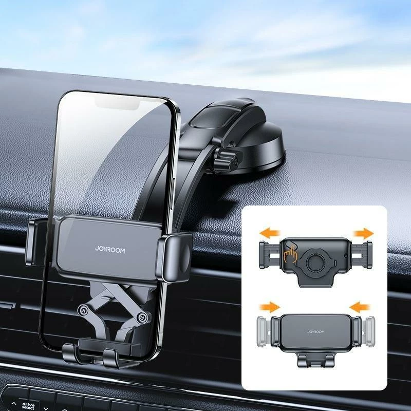 Mbajtës celulari për veturë Joyroom JR-ZS283, montim në xham/panel, rrotullim 360°, për 4.7"-6.7", i zi
