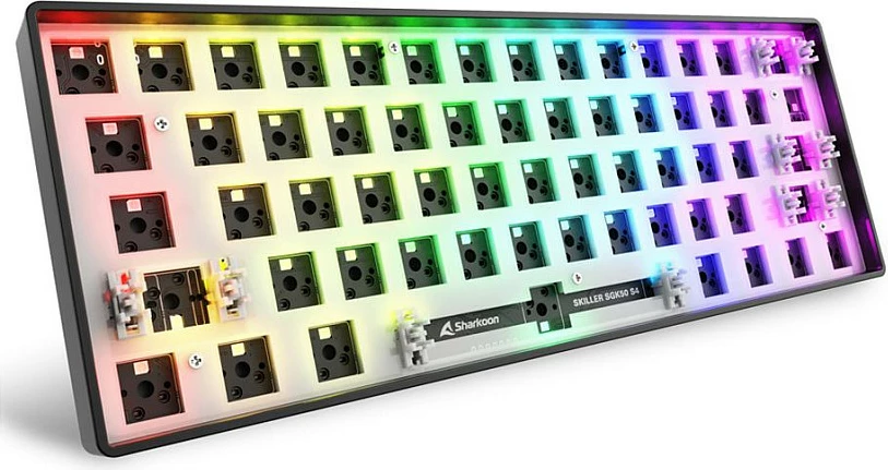 Tastierë Sharkoon SKILLER SGK50 S4, 60%, USB, RGB, QWERTY DE, e zezë