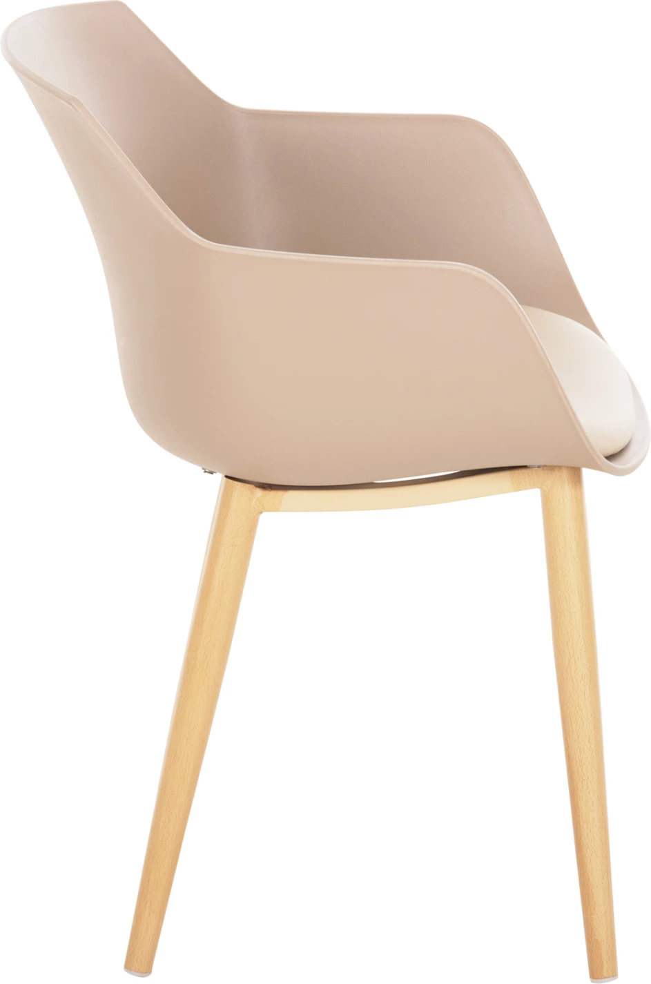 Karrige për ngrënie LUCIE FH8242.11, ngjyrë kapuçino, këmbë metalike ngjyrë druri, 56x55.5x80H cm., set prej 2 copë