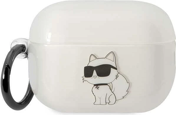 Mbështjellës Karl Lagerfeld KLAP2HNCHTCT për AirPods Pro 2, Choupette, transparent, me unazë