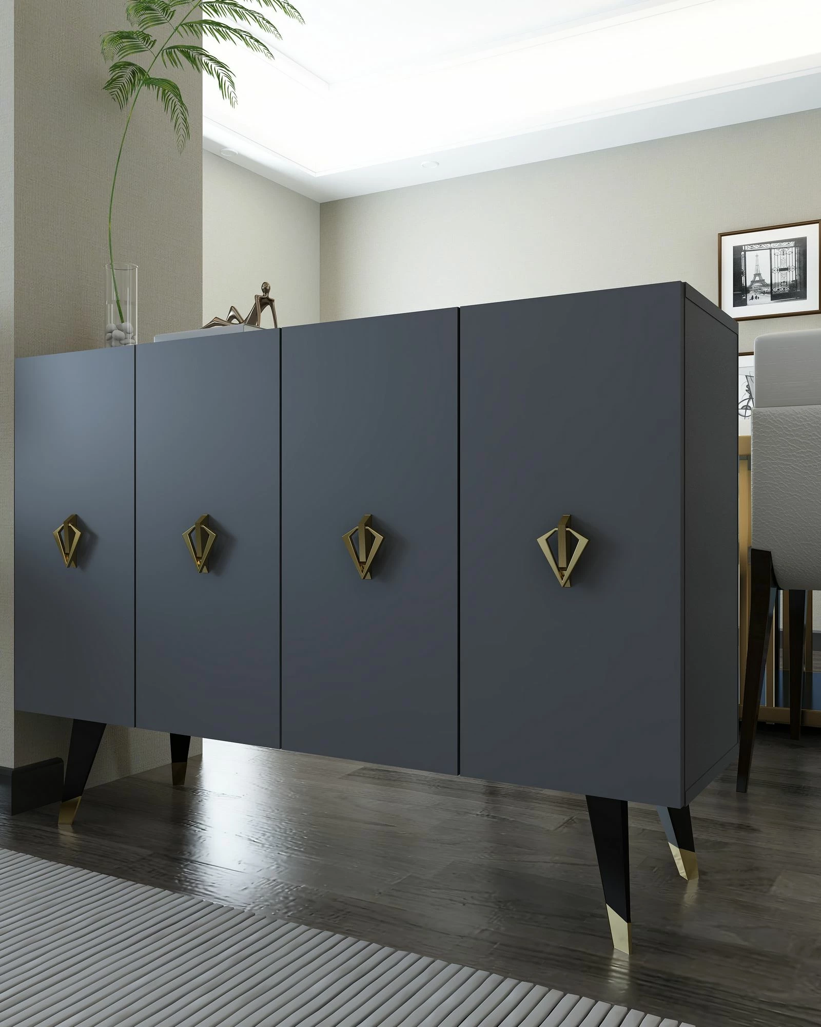 Konsol Skye Decor, anthracite, gold, 8163KM-32