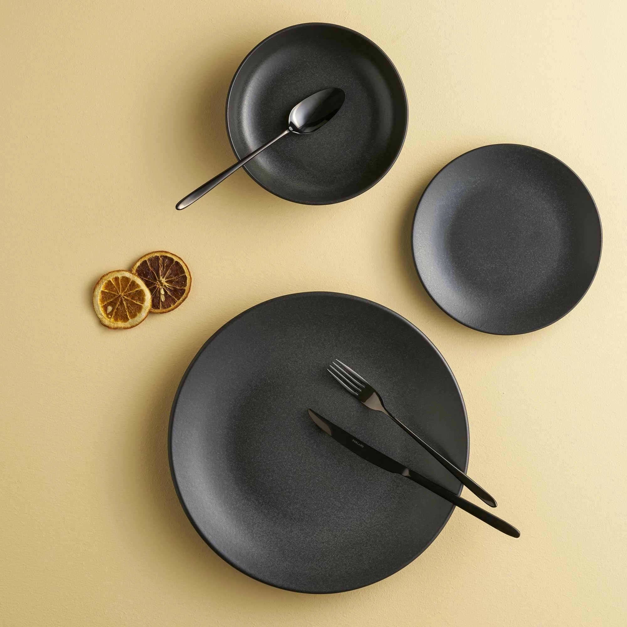 Tas Porland Seasons Coal 550 ml 140 mm, i zi, set 6 copë