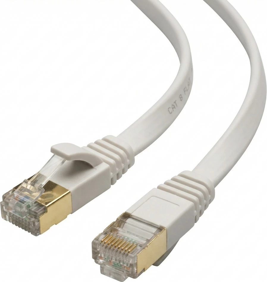 Kabllo patch LAN Captiva CAT 8, RJ45, 1 m, e bardhë