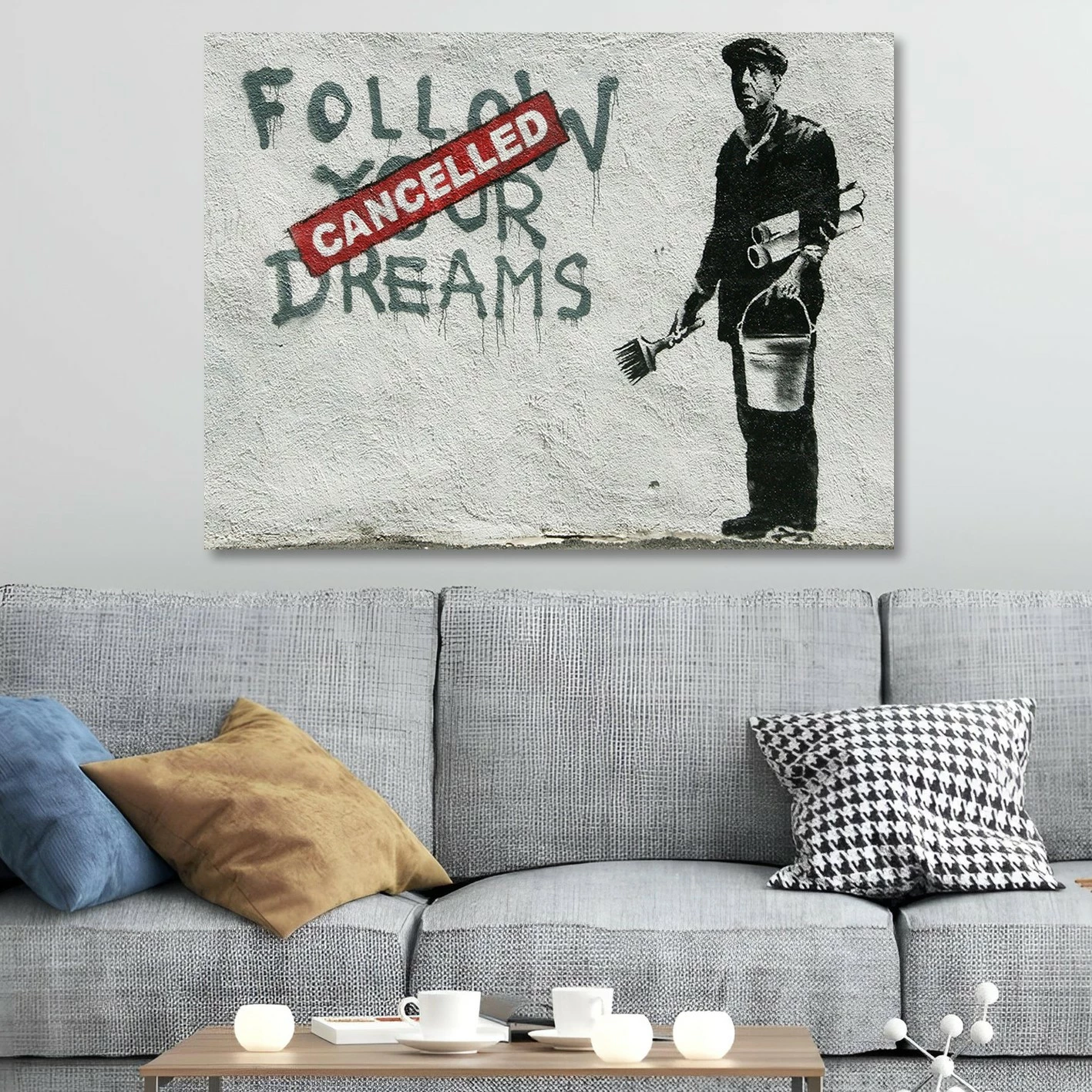 Pikturë dekorative në kanavacë, Banksy, shumëngjyrëshe, KNV4563_70100, 70x100cm