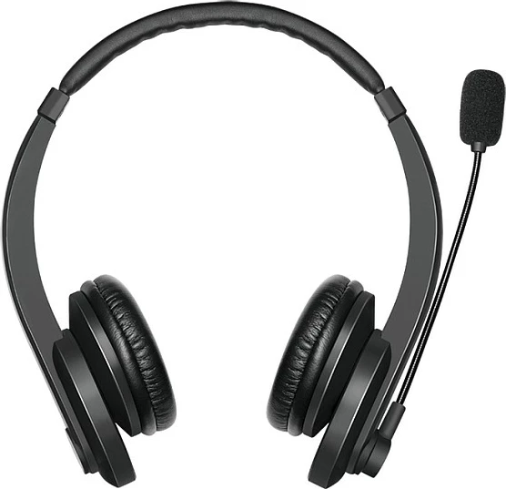 Kufje Bluetooth LogiLink BT0060, wireless, me mikrofon boom, për call center, të zeza