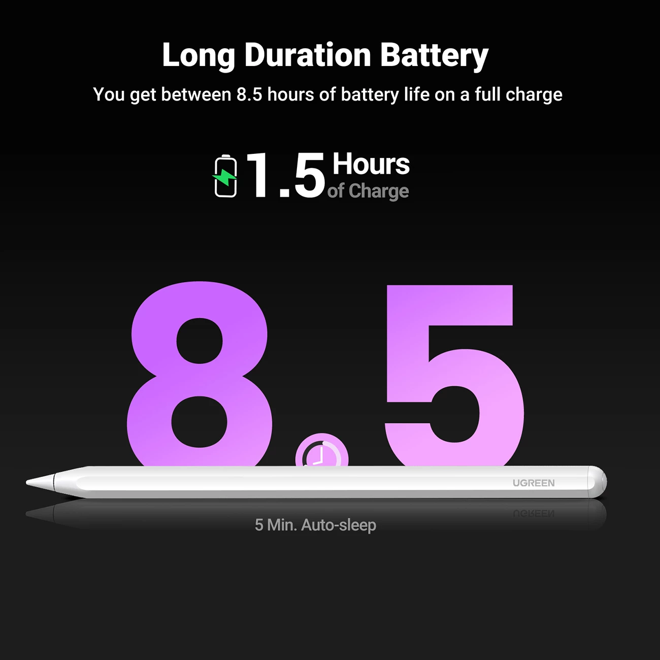 Stylus Ugreen LP653 për iPad, wireless charging, i bardhë