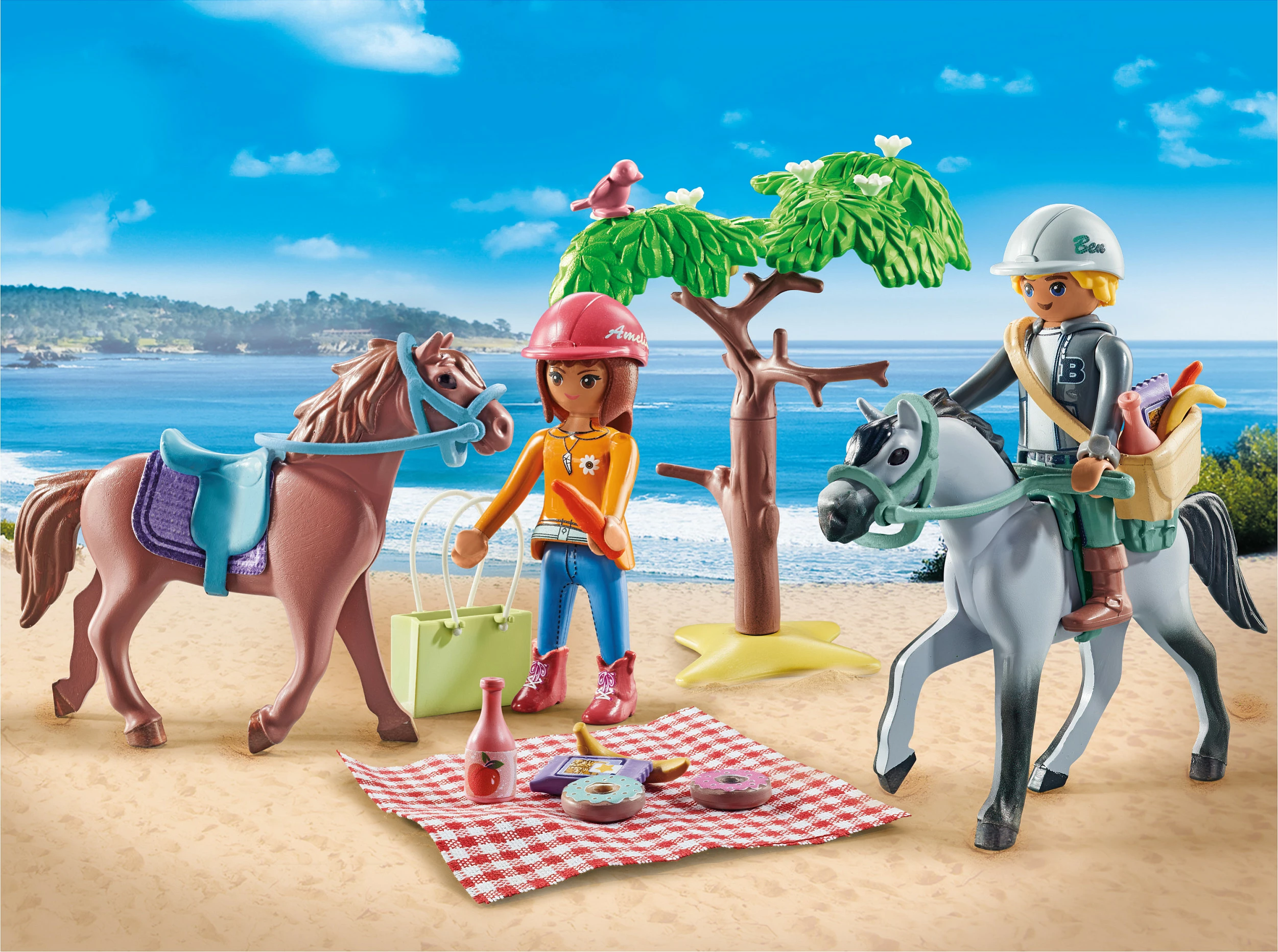 Set lodrash Playmobil Horses of Waterfall 71470, 2 figura e 2 kuaj, shumëngjyrësh