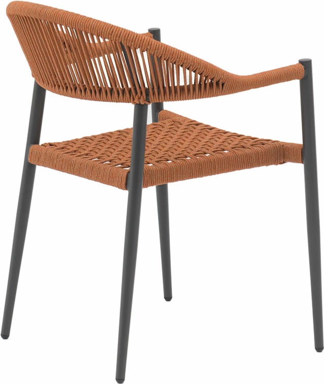 Karrige për kopsht Freiburg alumini, litar i zi, natyral, e kuqe tullë