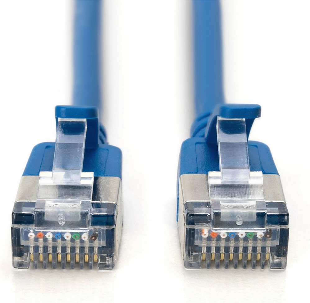 Kabllo rrjeti Digitus CAT 6A F-FTP Slim 1m, RJ-45, e kaltër