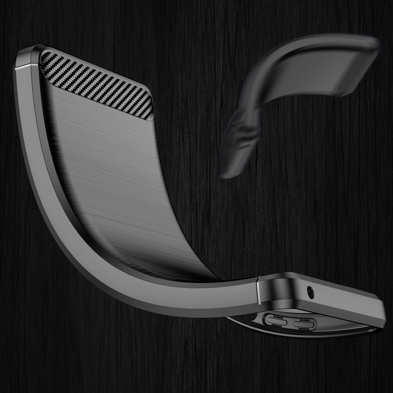 Mbështjellës Hurtel Carbon Case për Realme 9 Pro, i zi