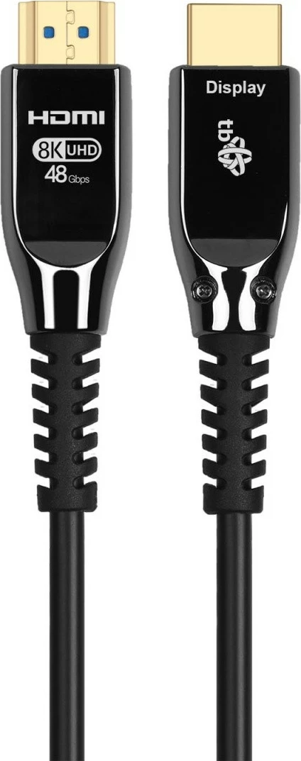 Kabllo HDMI 2.1 optike, TB, AKTBXVHFO2120MB, 20 m 8K 48 Gbps gold-plated, e zezë