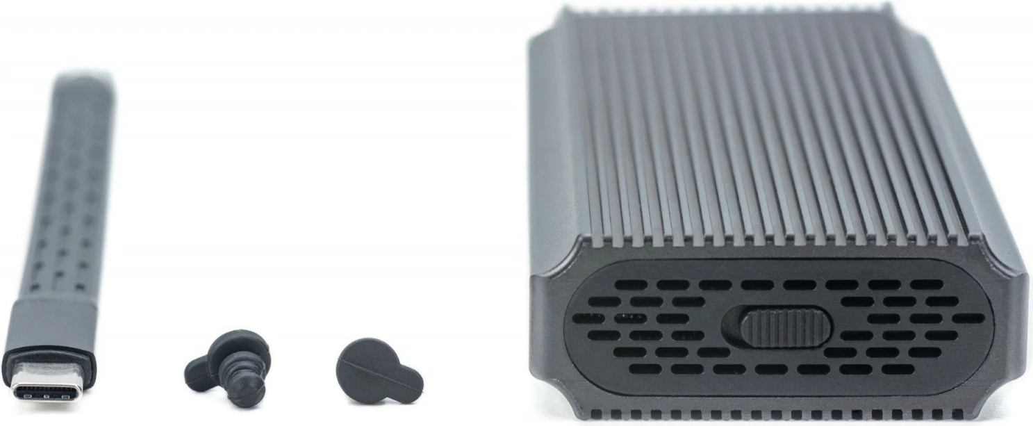 Kasë Digitus DA-71158 për SSD M.2 NVMe, USB 4.0 Type-C, Alumini, Gri