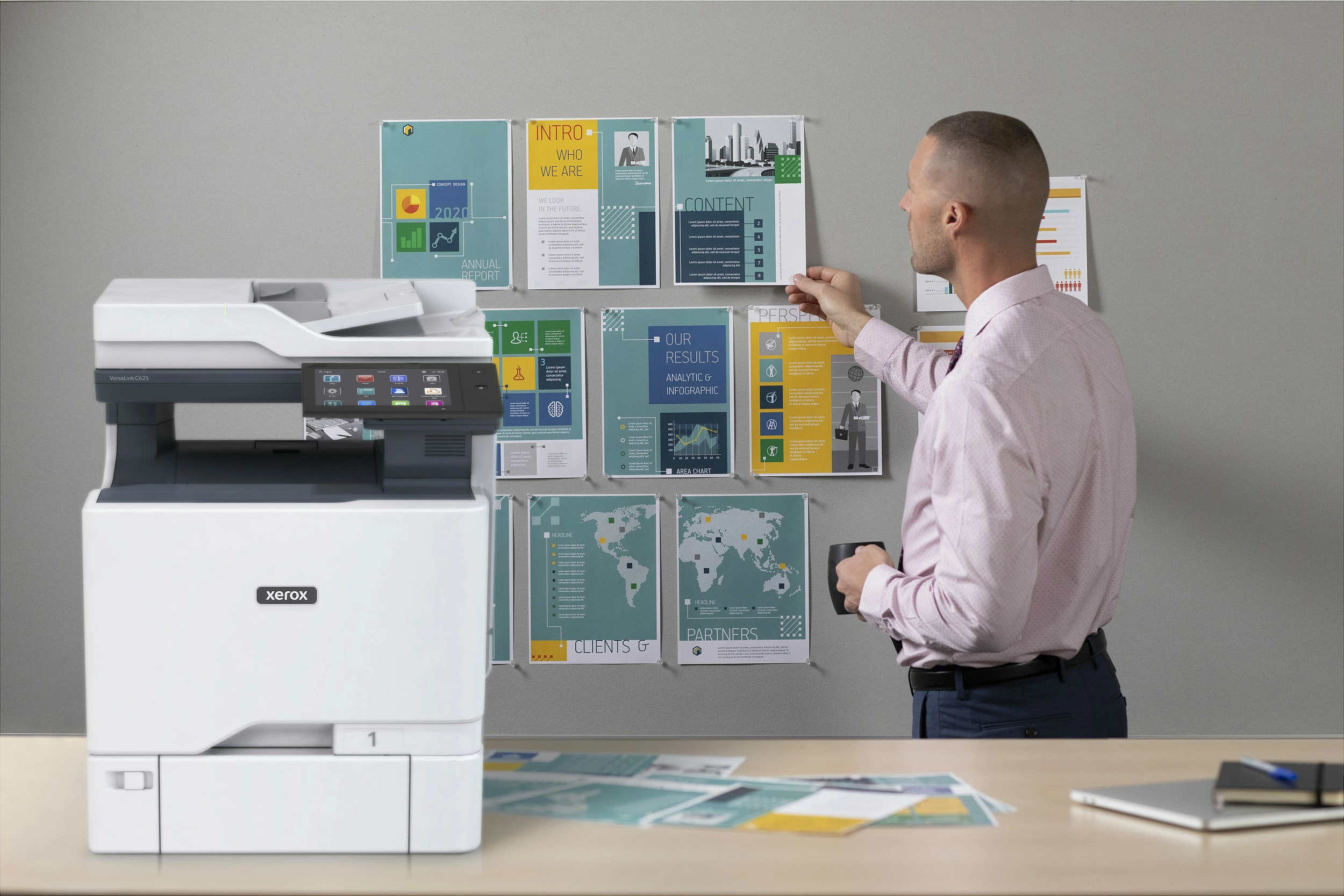 Printer multifunksional Xerox VersaLink C625DN, kolor, USB/LAN, skanim & printim duplex, gri/kaltër