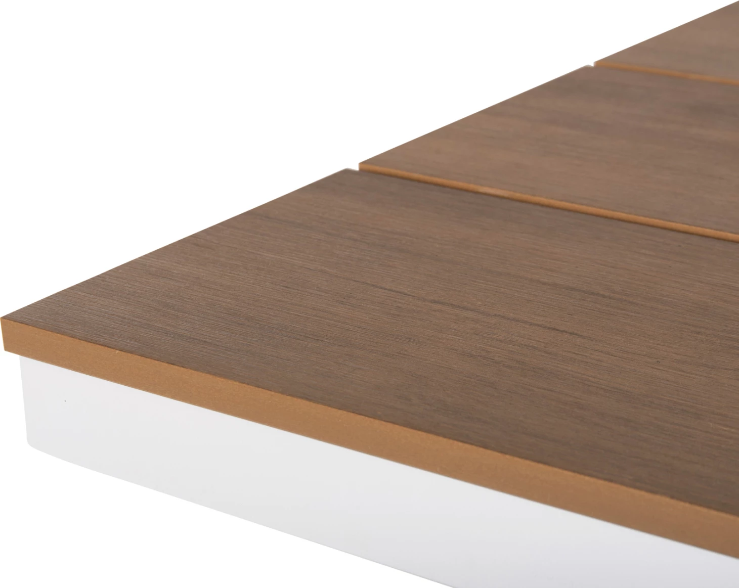 Tavolinë drejtkëndore alumini, TAWNEE, ngjyrë e bardhë, polivud, 150x89.5x73H cm