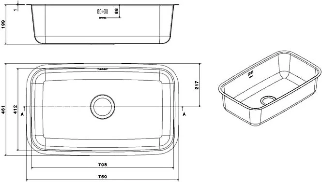 Lavaman Apell FEM71UBC, 71 x 41 cm, çelik inox