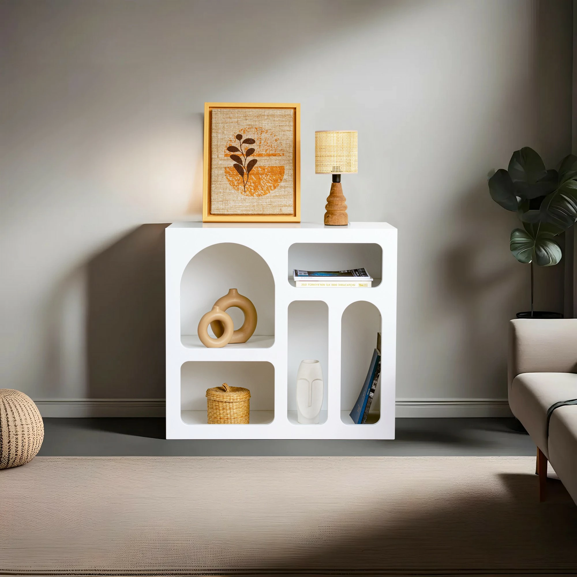 Konsol Skye Decor, Lessa, e bardhë