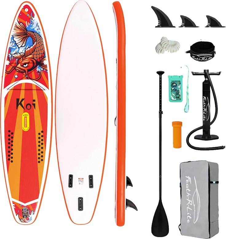 dërrasë SUP fryrëse FunWater Feath-R Lite SUPFR01E, 350 x 83 x 15 cm, set me aksesorë, portokalli/kuqe