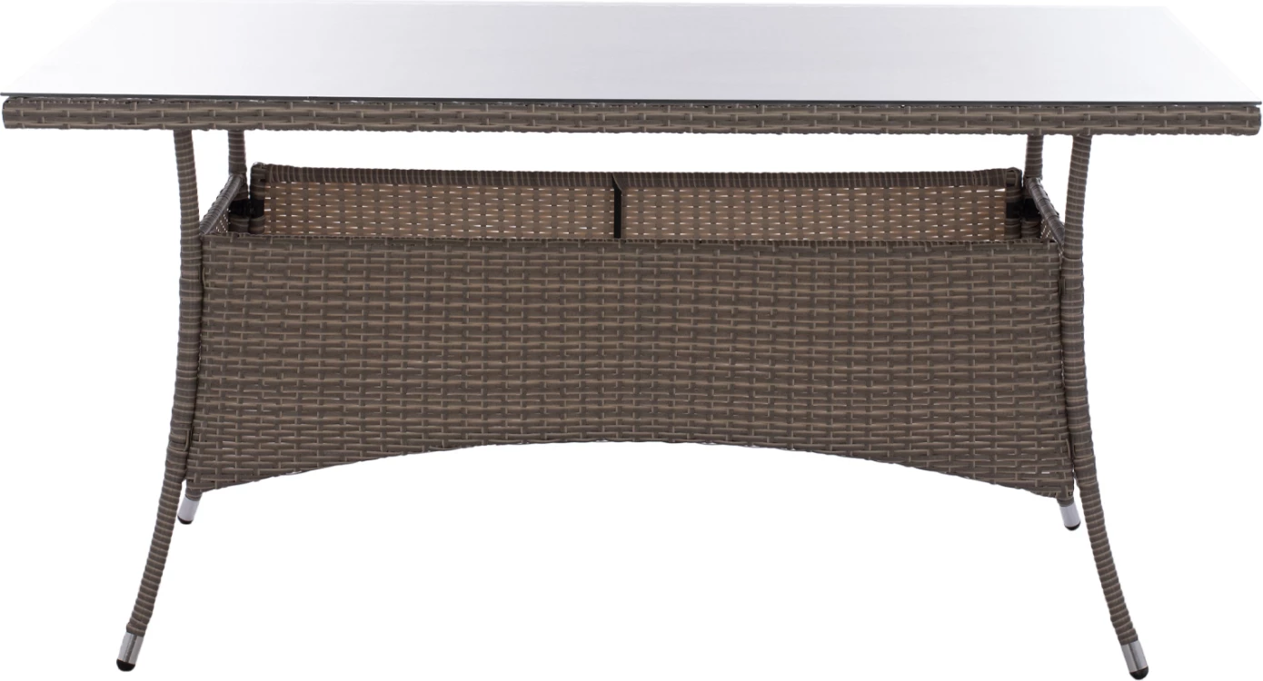 Tavolinë metalike Minsk rattan gri FH5507.01 150x90x75 cm