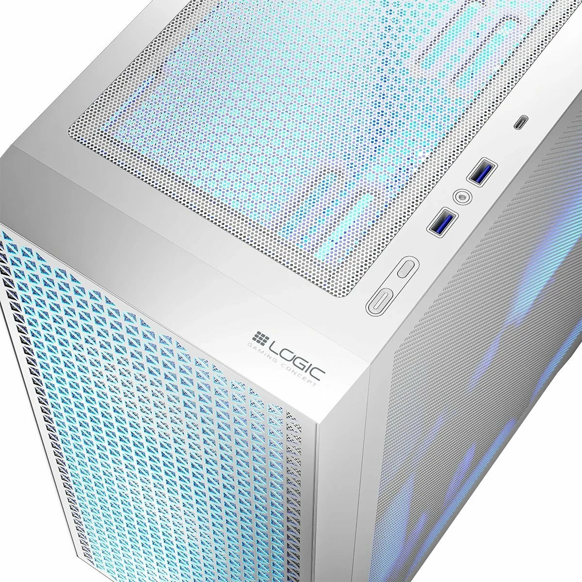 Kasë Logic Concept Dart Pro ARGB (AT-DART-PRO-ARGB-20) Midi Tower ATX/mATX, 4x120mm ARGB, USB-C, pa PSU, e bardhë