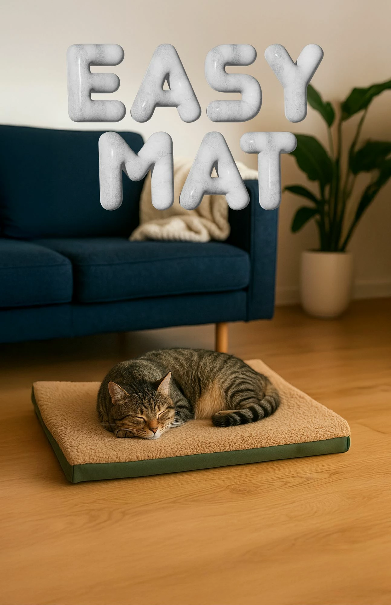 Shtrat për kafshë Paws & Whiskers, Easy Mat, 60x80, ngjyrë e gjelbër