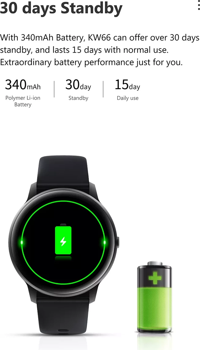Orë e mençur Xiaomi Imilab KW66, e zezë