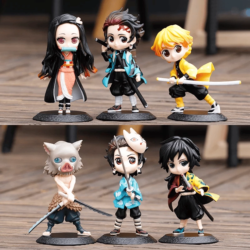 Set figurinash ‘Demon Slayer’ (6 copë)
