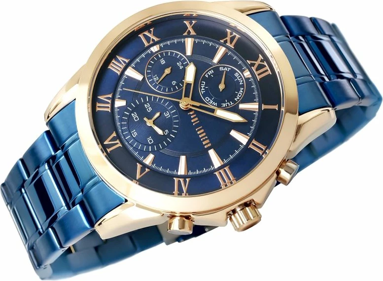 Orë dore për meshkuj Paul Lorens, bakri/navy blue