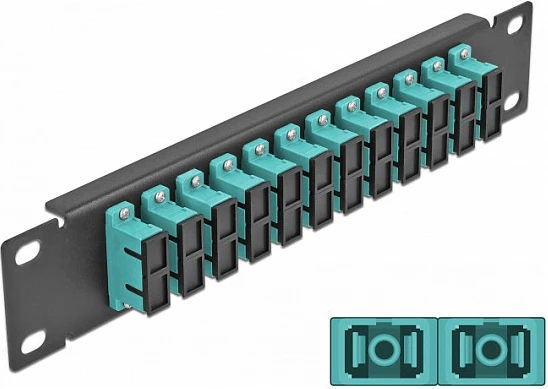 Patch panel fiber optik DeLOCK 10" 12x SC Duplex, 1U, zi/aqua