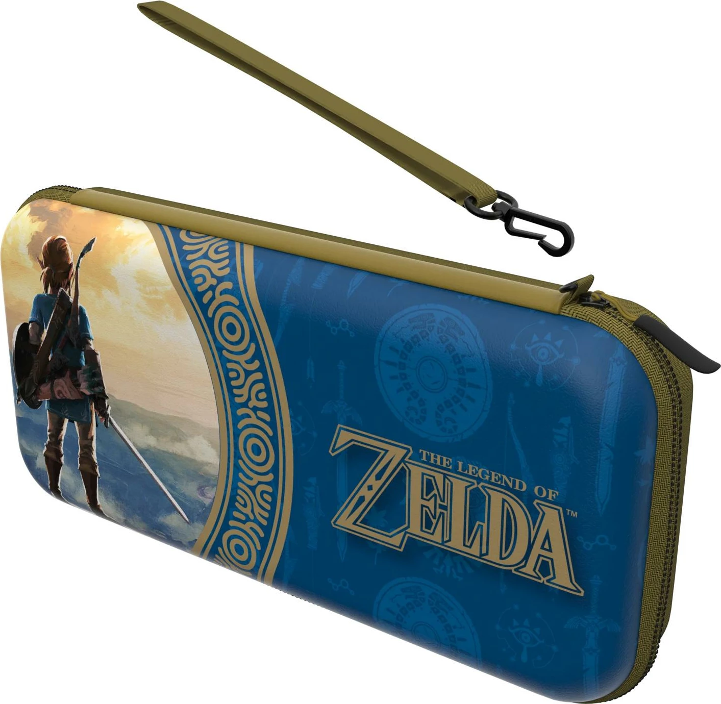 Kasë udhëtimi për Nintendo Switch PDP Deluxe Travel Case The Legend of Zelda, me stand të integrum, për Switch/Lite/OLED, Hyrule Blue