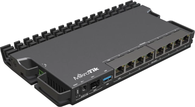 Router MIKROTIK RB5009UPr+S+IN, 8x PoE-in/PoE-out, 1x 2.5GbE, 7x 1GbE, 10G SFP+, USB 3.0, zi
