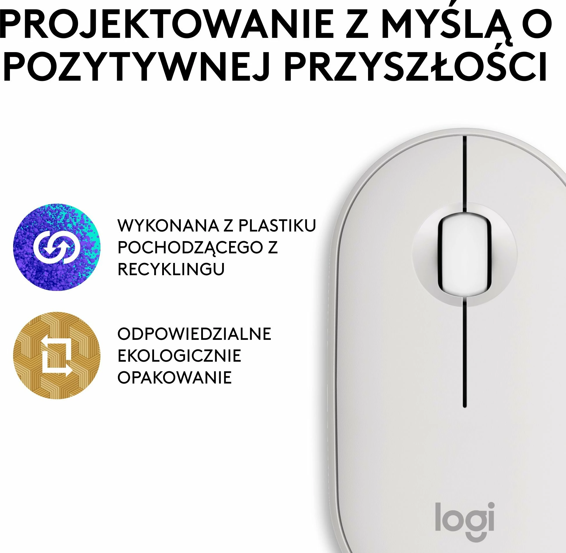 Maus Logitech Pebble Mouse 2 M350s Bluetooth 4000 DPI, i bardhë