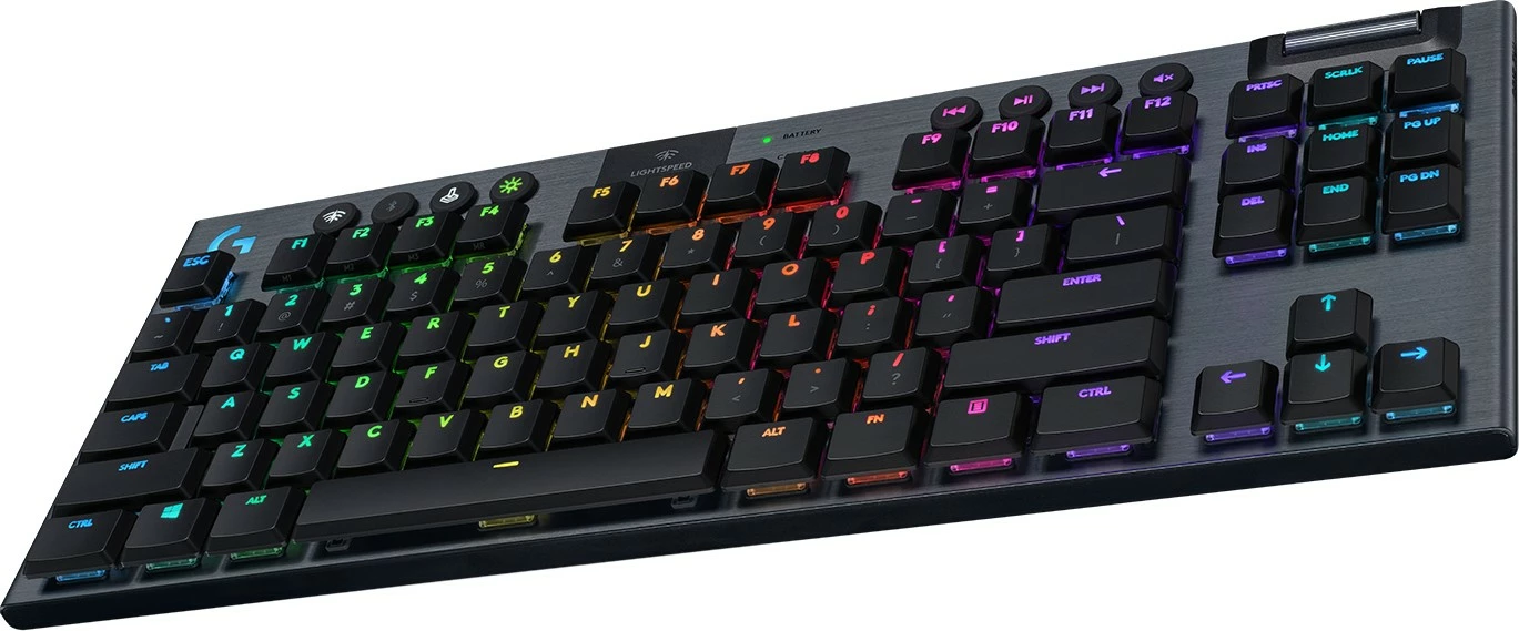 Tastierë mekanike Logitech G G915 TKL, RGB, pa kabllo, karbon