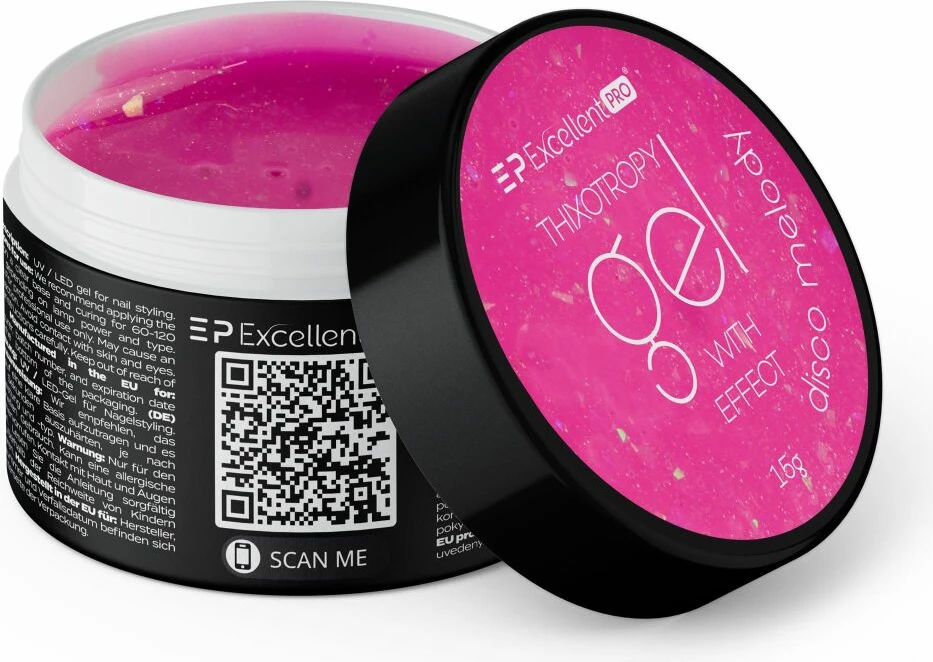 Xhel ndërtues për thonj për femra Excellent PRO Disco Melody, 15g