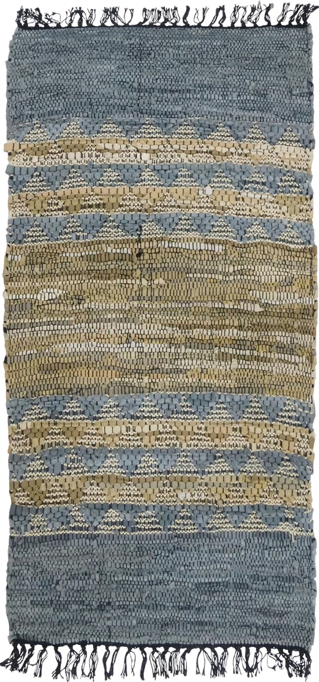 Qilim korridori Cinder, lëkurë, bezhë-gri, 70x150cm