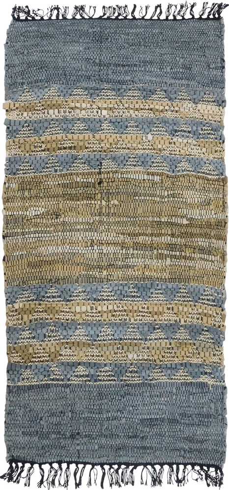 Qilim korridori Cinder, lëkurë, bezhë-gri, 70x150cm