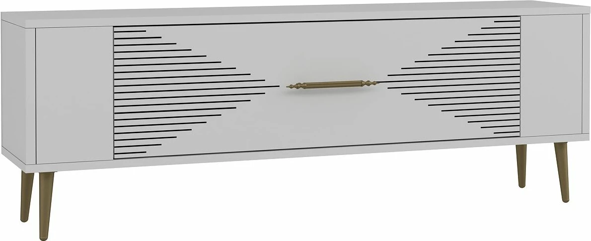 Komodë TV Skye Decor, e bardhë, e artë, Retrol1