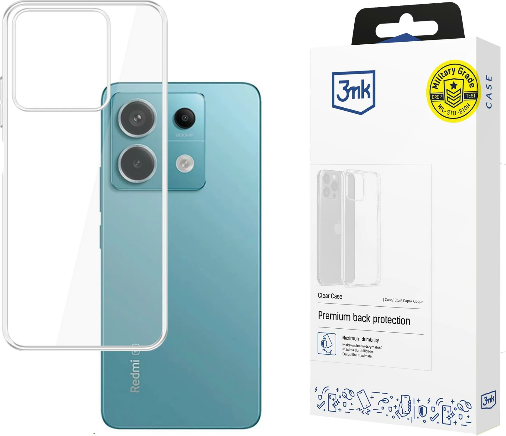 Mbështjellës, 3mk Clear Case, për Xiaomi Redmi Note 13 5G, transparent